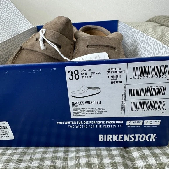 Birkenstock Taupe Naples Suede Clogs - Picture 2 of 4